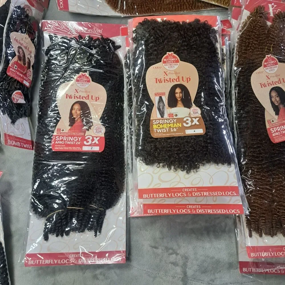 HUGE LOT Outre Synthetic Braid Hair XPression Twisted Up Springy Afro Twist 3X